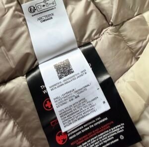 Fake Arc'teryx Beta Down Insulated Jacket tag