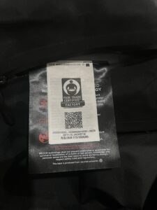 Real Arc'teryx Beta SL zip pocket tag