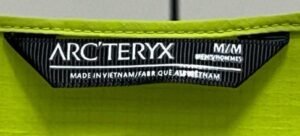 Fake Arc'teryx Squamish Hoody size tag