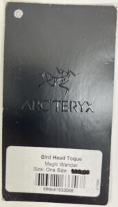 2004 Arc'teryx Bird Head Toque hangtag front