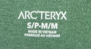 Real Arc’teryx Rho Lightweight Toque printed label