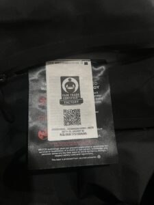 Real Arc'teryx Beta SL zip pocket tag