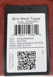 Real arc'teryx bird word tag