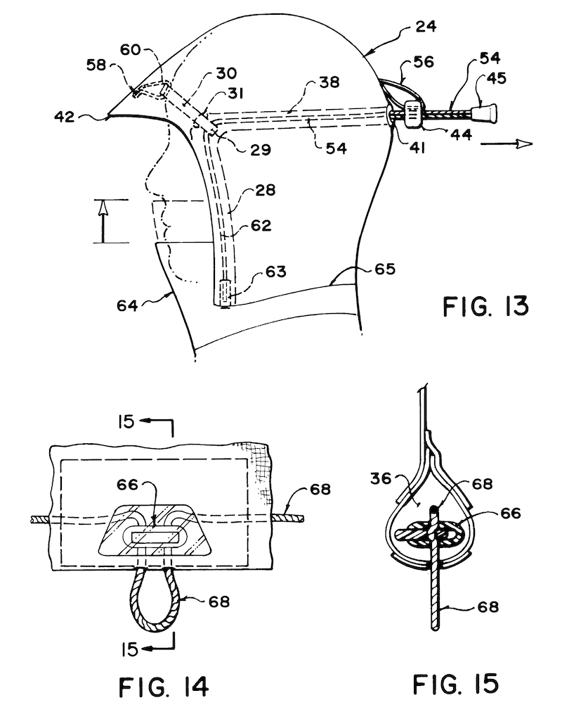 Arc'teryx Alpha SV patent drawing showing side view and pocket detail
