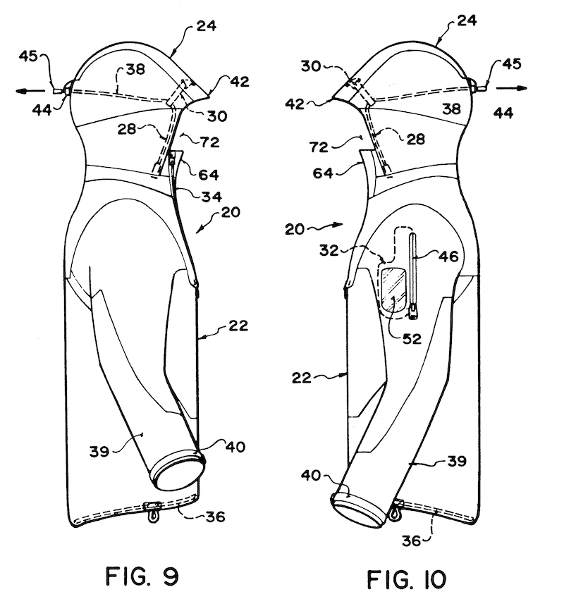 Arc'teryx Alpha SV patent drawing showing hood brim and laminated drawcord channels